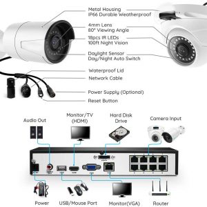 8 Camera IP NVR System